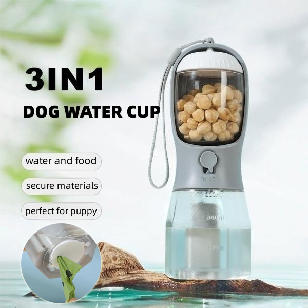 Portable Dog Water Cup Food & Waste Bag Dispenser