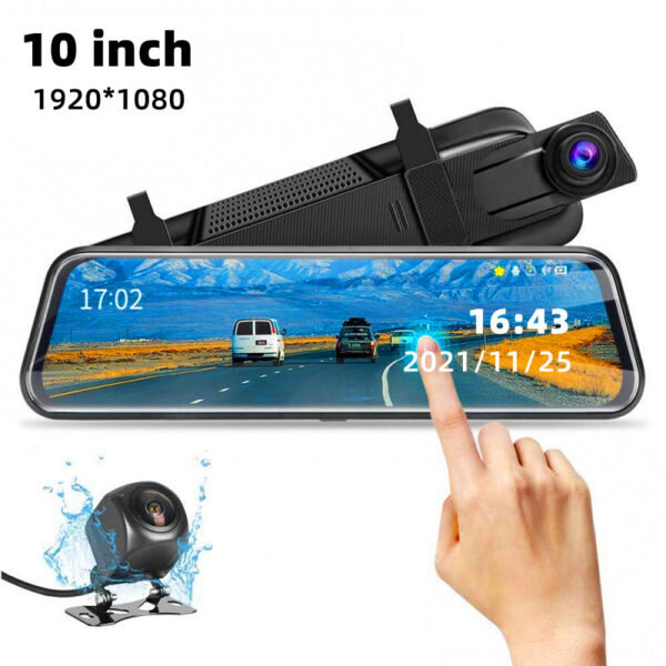 Dual Recording Dash Cam Front Rear Night Vision Mirror