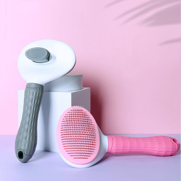 Self Cleaning Pet Comb Safe Stainless Steel Hair Brush
