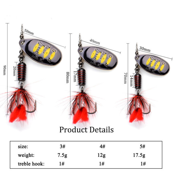 Bionic Metal Fishing Lure Durable Rotating Sea Fishing Bait