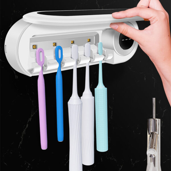 Smart UV Toothbrush Holder Wall Mounted Bathroom Organizer
